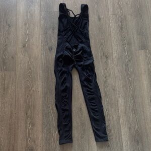 Black Contour & Scrunch Booty Jumpsuit